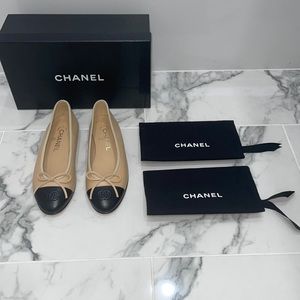 Chanel ballerina lamb skin flats